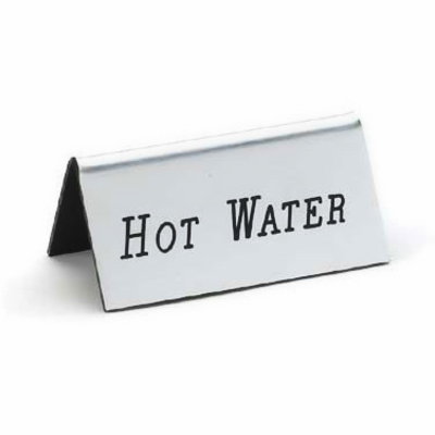 Cal-Mil 228-3-010 3"W x 1-1/2"H Beverage Tent Sign (Hot Water)