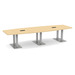 PALBS4238NBRUSHED - 12 ft. Classic Boat Shape Conference Table with brushed Palmer Base