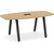 8' Signature Boat Shape Conference Table - Aspen Top, Black Metal Legs