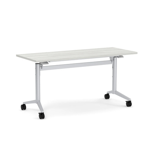 Nestling Flip Top Table 24" X 60" - Silver Birch Top with Silver Base