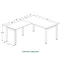 Elements L-Shape Desk 72" x 60" x 30"D - Espresso with Silver Legs
