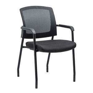3128 GUEST CHAIR WITH ARMS- BLACK FABRIC