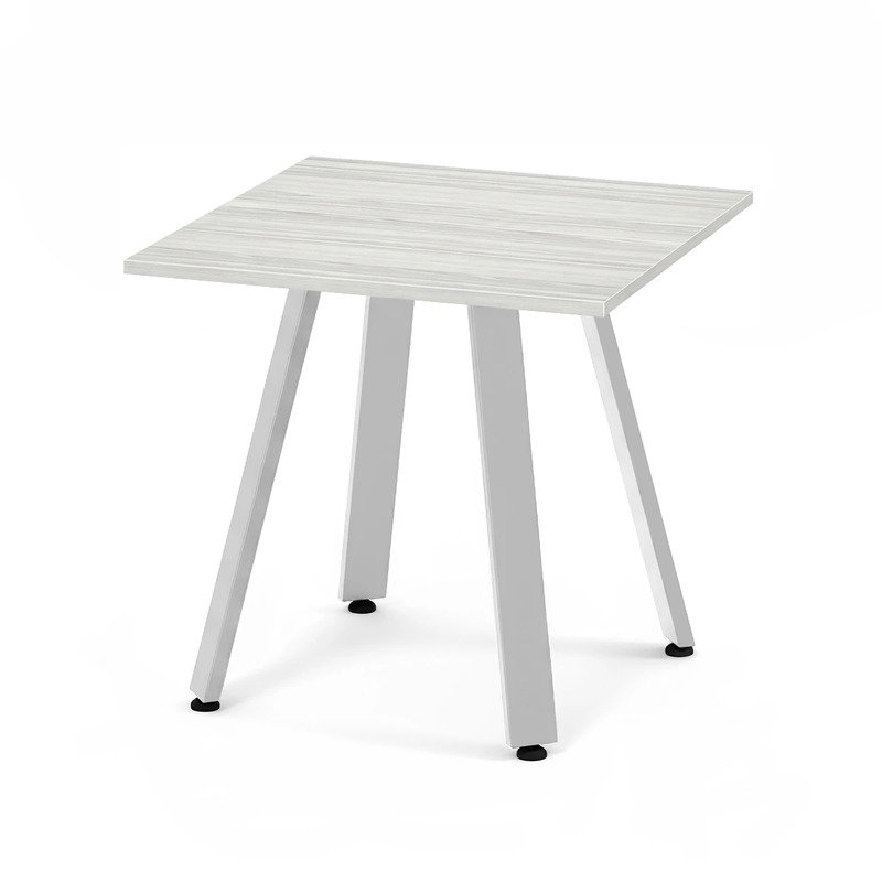 Signature Square Meeting Table 30" - Silver Birch with Silver Metal Legs