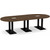  10' Classic Racetrack Conference Table with Palmer Base - Modern Walnut Top, Black Base
