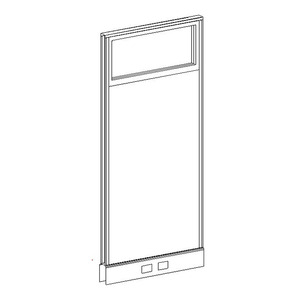 PGF6730 POWER Glazed Webb Panel - 67"H x 30"W Aspen Fabric, Silver