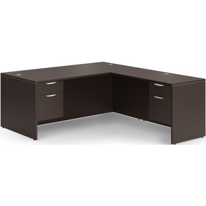 CLALD2043- Classic L-Shape Desk 71" W x 30" D with 42" Return and 2 Box/File Pedestals- Espresso