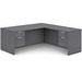 CLALD1039- Classic L-Shape Desk 66" W x 30" D with 47" Return and 2 Box/File Pedestals- Coastal Gray