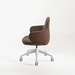 CHK73400 VIVA CLUB CHAIR w/ NYLON BASE - White base, Brown Seat