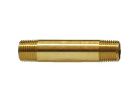 Long Nipple, 1/8 in MNPT x 1/8 in MNPT, 3-1/2 in, Brass