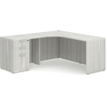 Classic L-Shape Workstation 71" x 71" with Left Hand Return and Box/Box/File Pedestal - Silver Birch