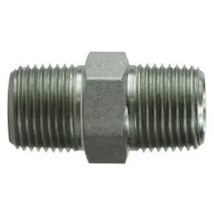 Reducing Hex Pipe Nipple, 1/2 in MPT x 1/4 in MPT, Steel