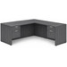 CLALD1047- Classic L-Shape Desk 71" W x 36" D with 47" Return and 2 Box/File Pedestals- Coastal Gray