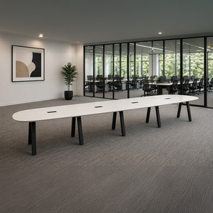 SIGAR7240N - 20 ft. Arena Conference Table w/Black Metal VA Leg