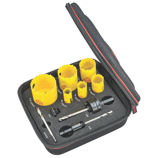 STARRETT KDC06041-N DCH Plumbers Kit A w/ 6 Hole Saws and 4 Accessories