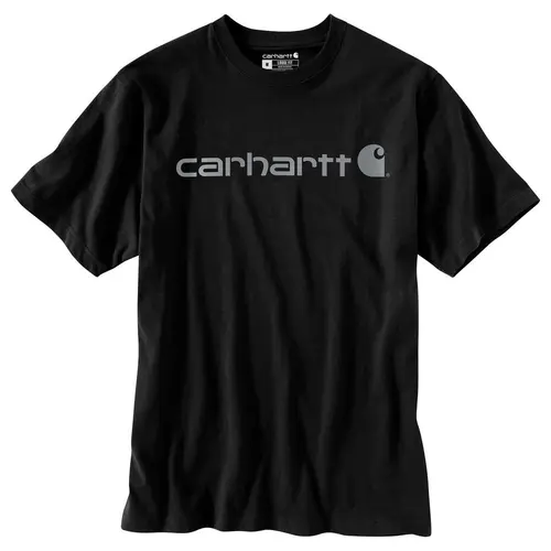 CARHARTT K195 - Loose Fit Heavyweight Short Sleeve Logo Graphic T-Shirt - Black/Grey