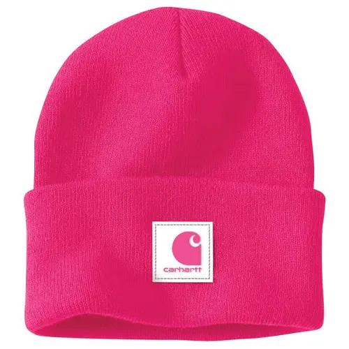 CARHARTT 106820 - Knit Rubber Patch Beanie - Pink Glow