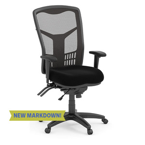 7704 High Back Chair w/Seat and Seat Slider- BLK9106