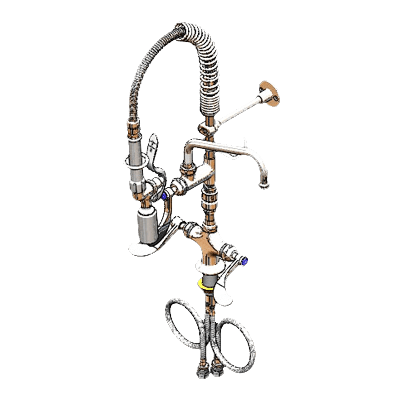 T&S Brass MPY-2DWV-08-CR Mini Pre-Rinse Unit Dual Pantry
