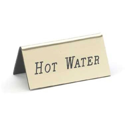 Cal-Mil 228-3-011 3"W x 1-1/2"H Beverage Tent Sign (Hot Water)