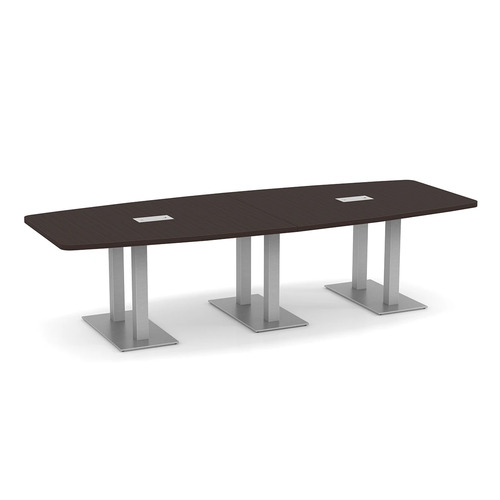 Boat-Shape Conference Table 10 Ft with Palmer Brushed Double Base - Espresso