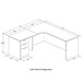 CLALD1003 Left 71"x71" Classic L-Shape Desk- Modern Walnut