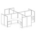 WEBBTYP33 - 53"H , Corner Top, 4-Pod, 6' x 6' Webb Typical - no power
