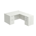 Classic L-Shape Desk 72" x 60" with 2 Full Pedestals - Silver Birch