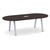8' Signature Racetrack Conference Table with Metal VA Legs - Espresso Top, Silver Base