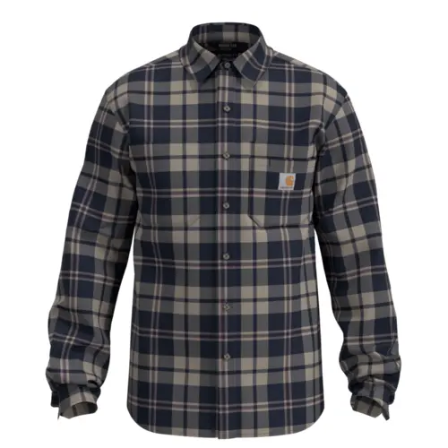 CARHARTT 107010 - Mens Hamilton Relaxed LS Plaid Shirt - Navy