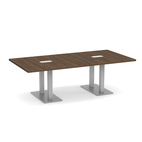 Classic Conference Table 8 Ft with Palmer Brushed Double Base - Modern Walnut