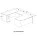 CLAUD1012L- Left-Handed Classic U-Shape Bowfront Executive Workstation 71" W x 107" D with Box/Box/File Pedestal- Maple