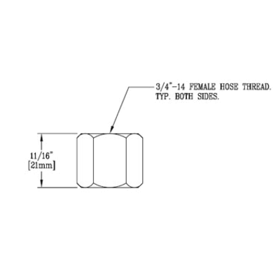 T&S Brass 146X Adapter for Pre-Rinse Spray Hose