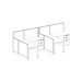 WEBBTYP38- 53"H, Two Person Loop Leg Station With BBF, No Power, 6' x 6', Webb Typical