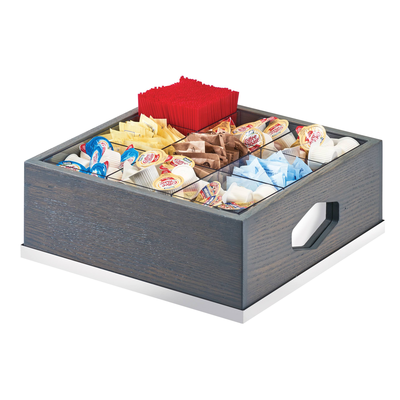 Cal-Mil 3809-83 12"W x 12"D x 6"H Ashwood Condiment Organizer