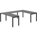 Elements U-Shape Desk 102" x 72" - Newport Grey with Black Legs