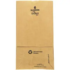 6# HEAVY 52# GROCERY BAG, 6 X 3-5/8 X 11-1/16, DURO BULWARK, 500/BD   30906
