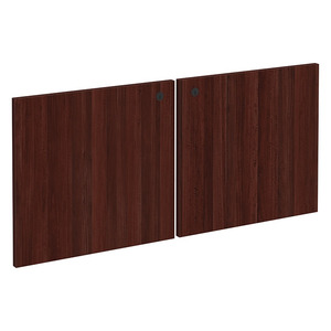 PL44LDLOCK - PAIR LAMINATE HUTCH DOORS W/LOCK - Mahogany