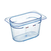 Araven 74011 GN 1/9 h.100mm / 4" Blue Gastronorm Food Pan, 0.9 L