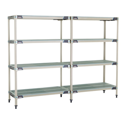 Metro AX346GX3 Metromax I Add-On Shelving Unit 42"W X 18"D X 63"H Open Grid Polymer Shelves Polymer