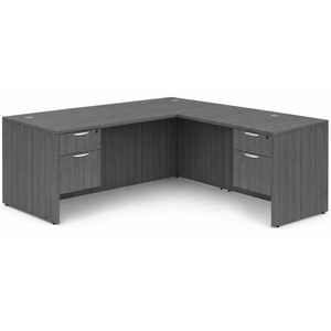 CLALD1043- Classic L-Shape Desk 71" W x 30" D with 47" Return and 2 Box/File Pedestals- Coastal Gray