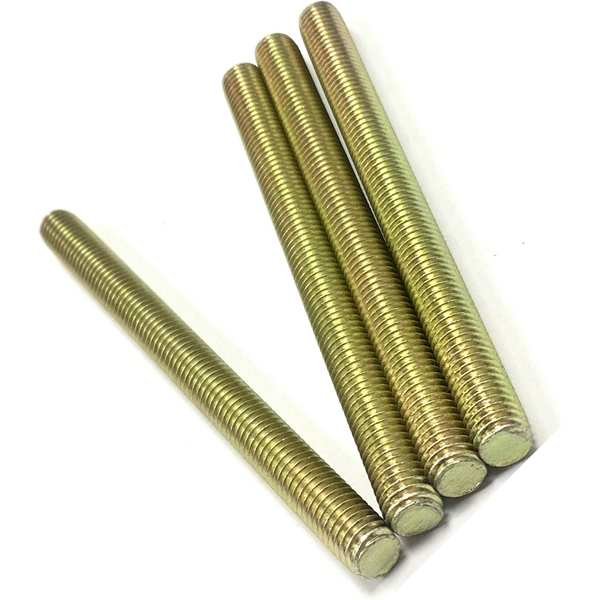1/4" - 20 X 5" FULLY THREADED STRAIGHT ROD SAE J429 GR 8 ZINC TRIVALENT YELLOW