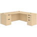 CLALD1048- Classic L-Shape Desk 71" W x 36" D with 47" Return and 2 Full Pedestals- Maple