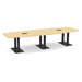 PALBS4238NBLACK - 12 ft. Classic Boat Shape Conference Table with black Palmer Base