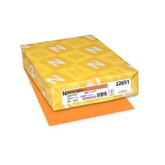 8.5 X 11 24 LB ORBIT ORANGE ASTROBRIGHTS COPY PAPER, 22561, 500/RM, 10 RMS/CS