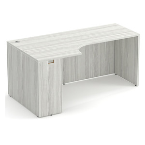 PL181L 66" PORKCHOP CREDENZA-LEFT- SILVER BIRCH