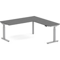 Enhance Electric Height-Adjustable L-Shape Desk 72" X 72" - Newport Grey with Silver Base