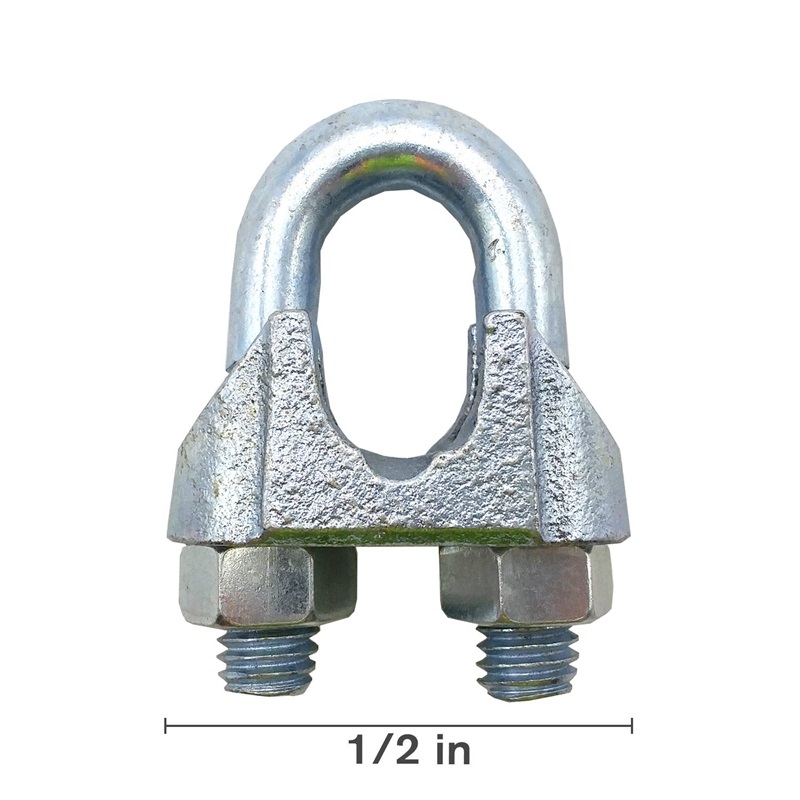 1/2" Galvanized Malleable Wire Rope Clips – 10-Pack By Groove Industrial