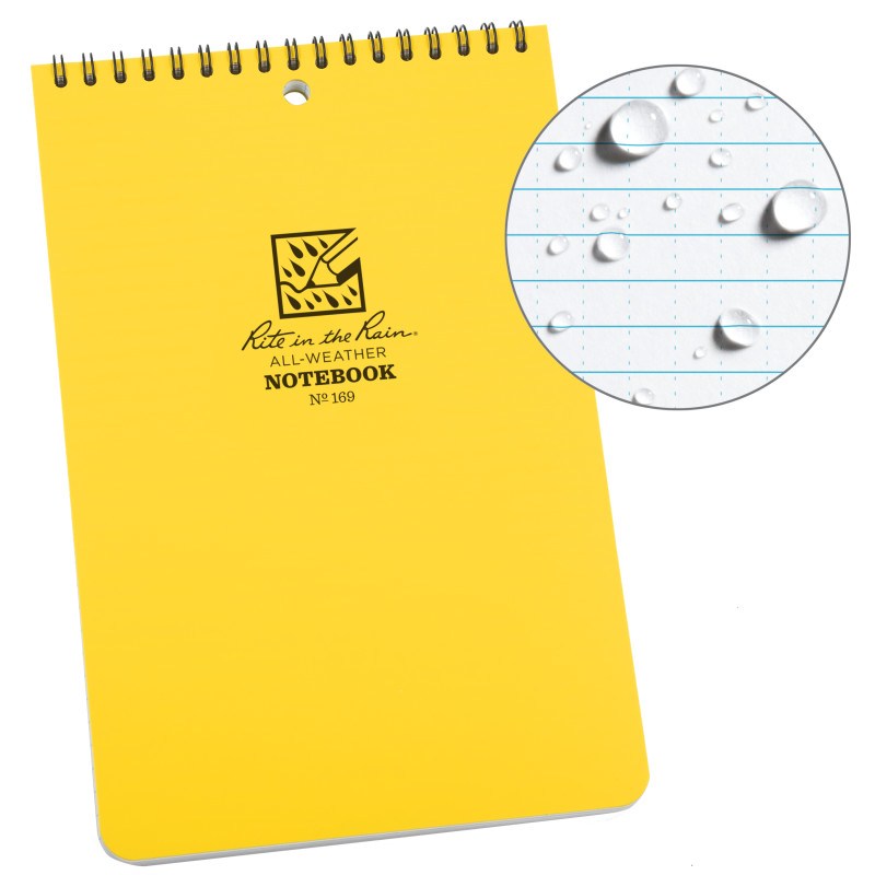 Rite In The Rain Top Spiral Notebook 6x9 Yellow No 169