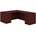 CLALD2036- Classic L-Shape Desk 60" W x 30" D with 42" Return and 2 Full Pedestals- Mahogany