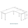 Elements Radius Desk 72" x 72" with Right Return - Aspen with Silver Legs